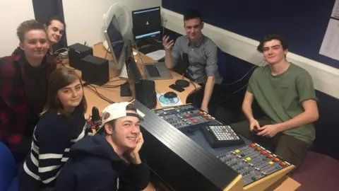 Lauren Taylor and her media production course mates at university