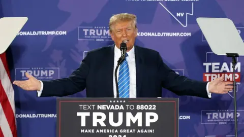 Getty Images Trump campaigning in Nevada