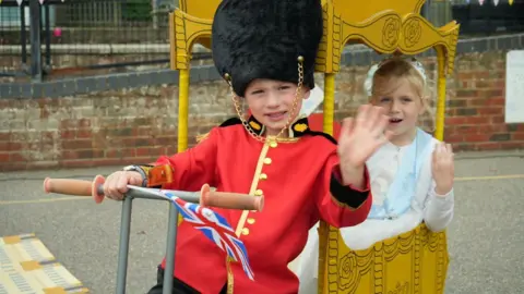 Jubilee celebrations at Purleigh Community Primary school near Chelmsford, Essex