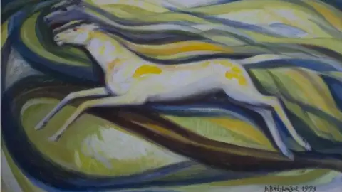 Dragana Smart Dobrivoje Beljkasic's drawing of the White Horse in Wiltshire