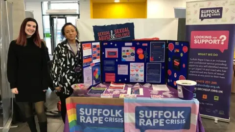 Suffolk Rape Crisis volunteers at a previous event highlighting support
