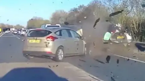 Dashcam of A50 crash