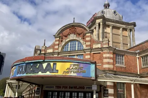 PA Media Signage for The Kursaal over the entrance to the building