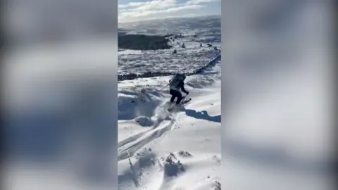 A man seen skiing