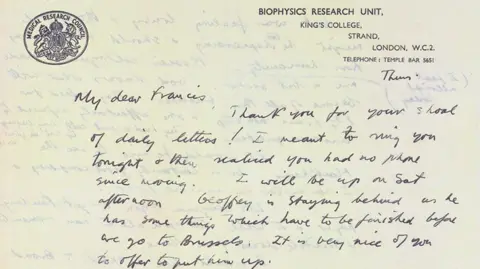 Wellcome Library Letter to Francis Crick from Maurice Wilkins 