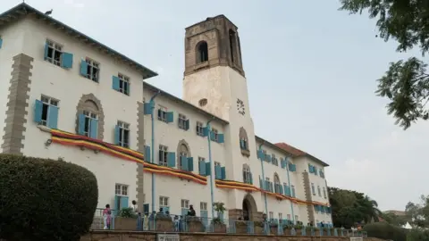 AFP A picture taken on January 19, 2018 shows a general view of the main building of Makerere University in Kampala, Uganda.