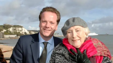Natalie Elphicke MP Charlie Elphicke with Dame Vera Lynn during the People's Port campaign