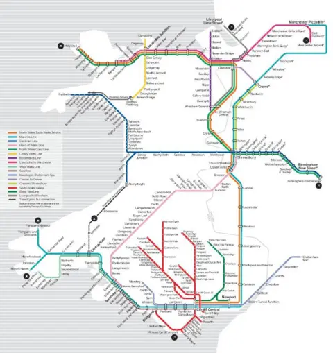 Transport for Wales The Transport for Wales map