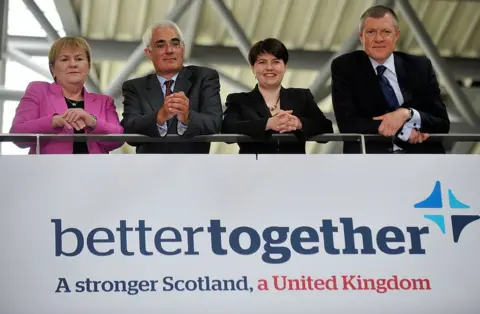 Getty Images Johann Lamont, Alistair Darling, Ruth Davidson and Willie Rennie
