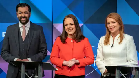 PA Media Humza Yousaf, Kate Forbes and Ash Regan