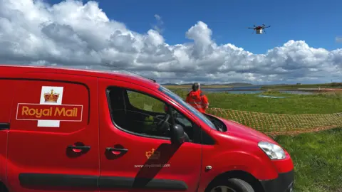 Royal mail Orkney mail drone