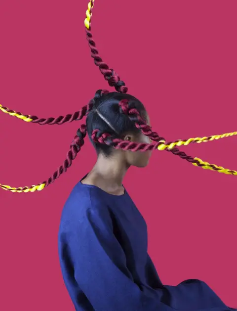 Medina Dugger / Catherine Edelman Gallery Portrait by Medina Dugger showing African hair braiding