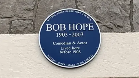 Weston-super-Mare Town Council Bob Hope plaque