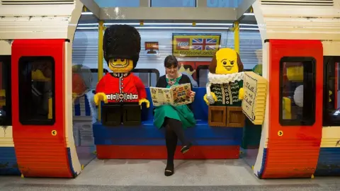 Getty Images London Underground tube train carriage made with LEGO pieces