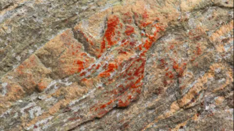 Ismo Luukkonen Stone Age hand print, Finland, 2018