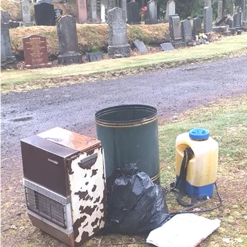 Jools Wright Discarded item at Denny cemetery