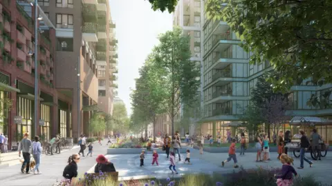 EcoWorld London Computerised image of the proposed EcoWorld London development in Woking