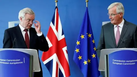 Reuters David Davis and Michel Barnier