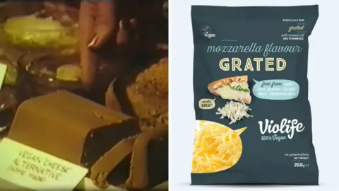 BBC/Violife Vegan cheese in 1976 and 2017