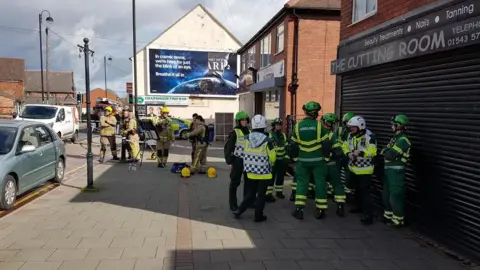 Staffordshire Fire and Rescue Service The scene in Cannock