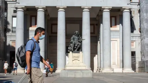 Getty Images The Velazquez monument in front of the main entrance to the Prado Museum on the Paseo del Prado in Madrid