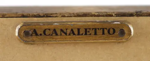 Gorringes Auction House A name plate which reads: A. Canaletto