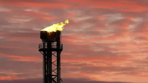 Stock image of a methane flare