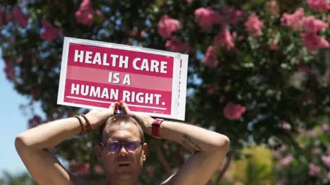 Getty Images US healthcare protester