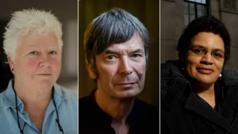 BBC/AFP Val McDermid, Ian Rankin and Jackie Kay