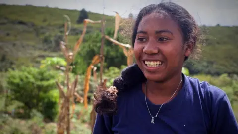 Victoria Gill Mamtemaima, a member of the Mangabe Youth for Lemurs team