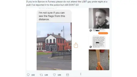 Twitter The alert posted on Twitter