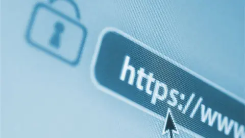 Getty Images A stock image shows the HTTPS letters in an internet browser bar - often a sign that the traffic has been encrypted