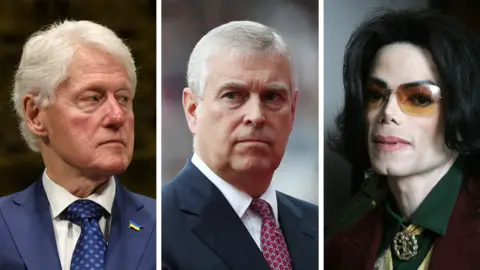 Getty Images Bill Clinton, Prince Andrew, Michael Jackson