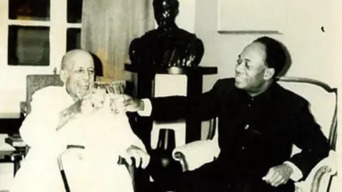 WEB Du Bois Centre WEB Du Bois (L) and Ghana's President Kwame Nkrumah toasting to Du Bois's 95th birthday in 1963