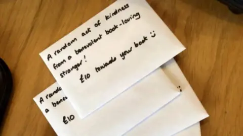 Waterstones Envelopes containing vouchers
