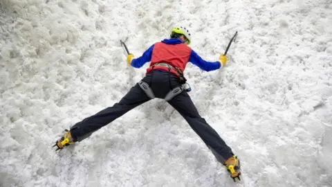 Climber at Ice Factor Kinlochleven