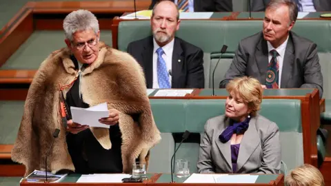 Fairfax Media / Getty  Minister for Indigenous Australians Ken Wyatt delivers his first speech in parliament