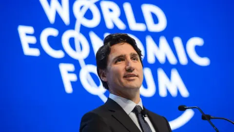AFP/Getty Images Prime Minister Justin Trudeau in Davos