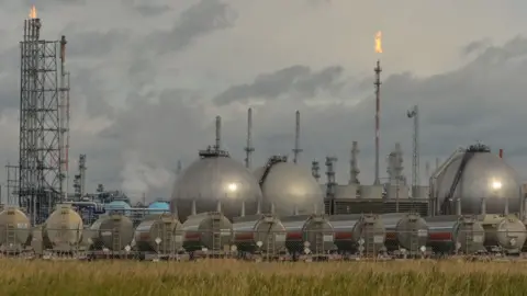 NurPhoto/Getty Parked oil tanks at the Suncor Energy Edmonton refinery in Sherwood Park, Alberta, Canada.