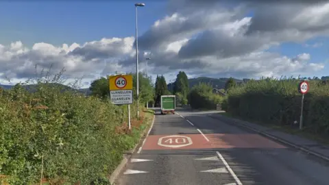 Google Llanellen sign, Monmouthshire