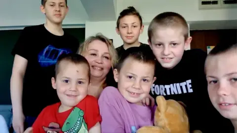 BBC Selfie shot of Lilya and her boys