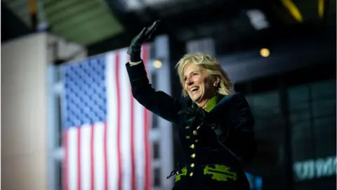 Getty Images Jill Biden at a 2020 rally in Pittsburgh