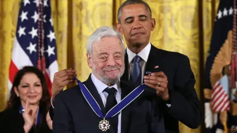 Getty Images Barack Obama and Stephen Sondheim in 2015