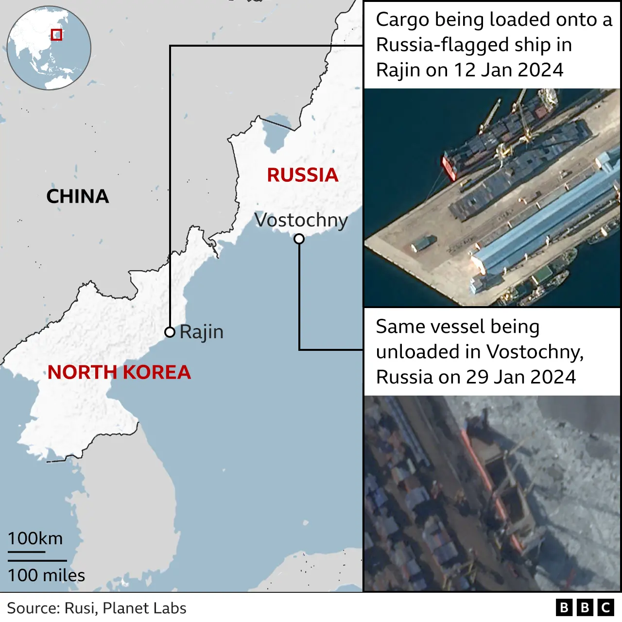 Graphic shows path of North Korean missiles to Russia