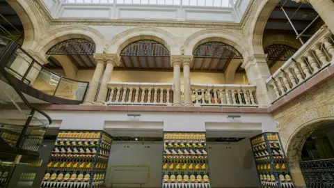 Bristol Beacon Foyer decorated with colourful tiles.