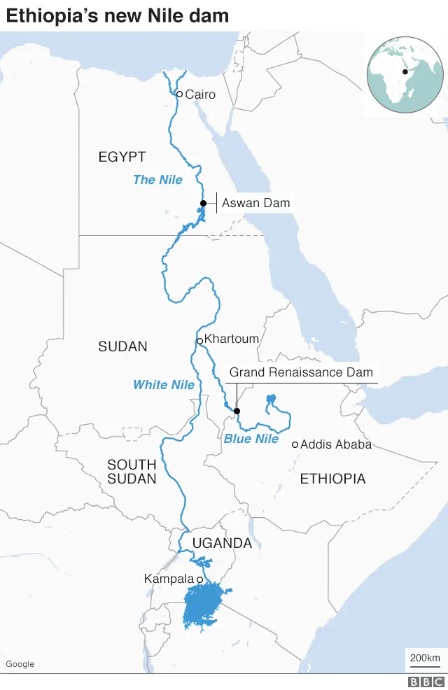 Ethiopia dam map