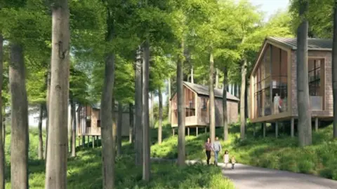 Raithwaite Estate Artist impression of proposed lodges