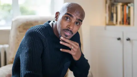 BBC Sir Mo Farah photographed at home