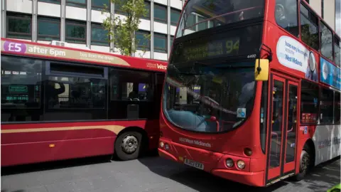 Getty Images Red buses in the West Midlands