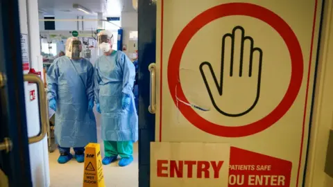 Getty Images Intensive care staff at Wrexham Maelor